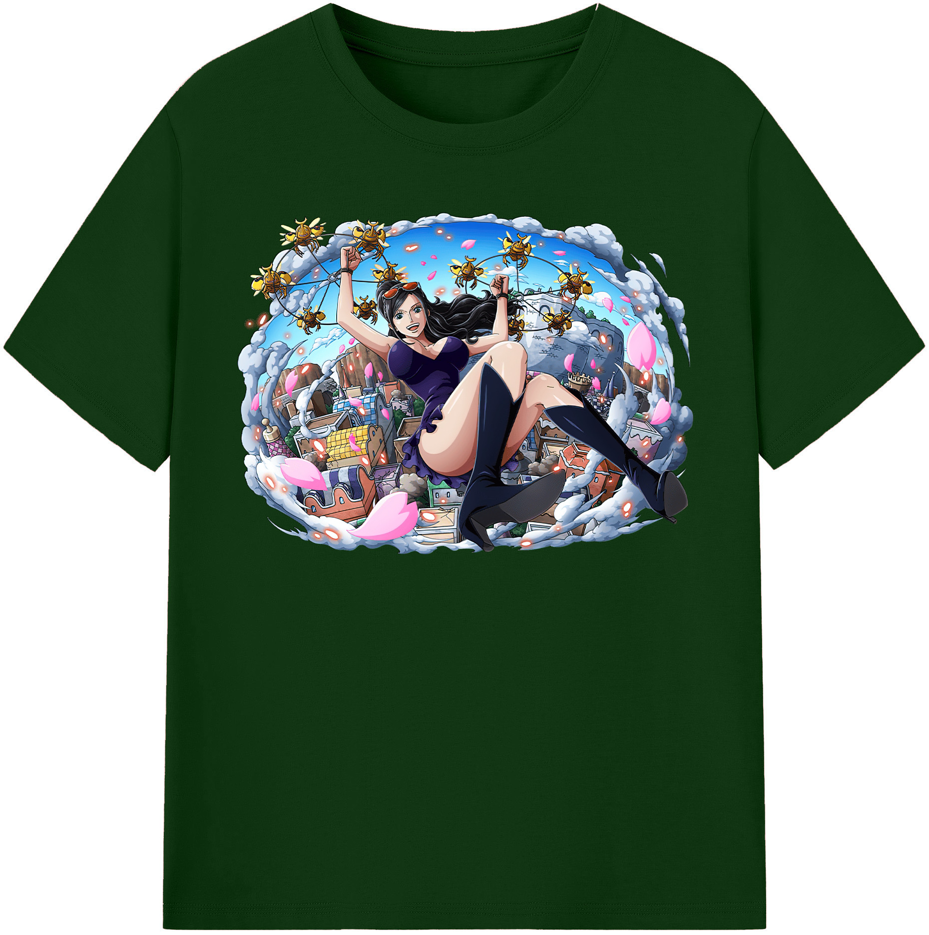ワンピース ニコ・ロビン ONE PIECE Nico Robin 綿100％半袖Tシャツ（フロントプリント）